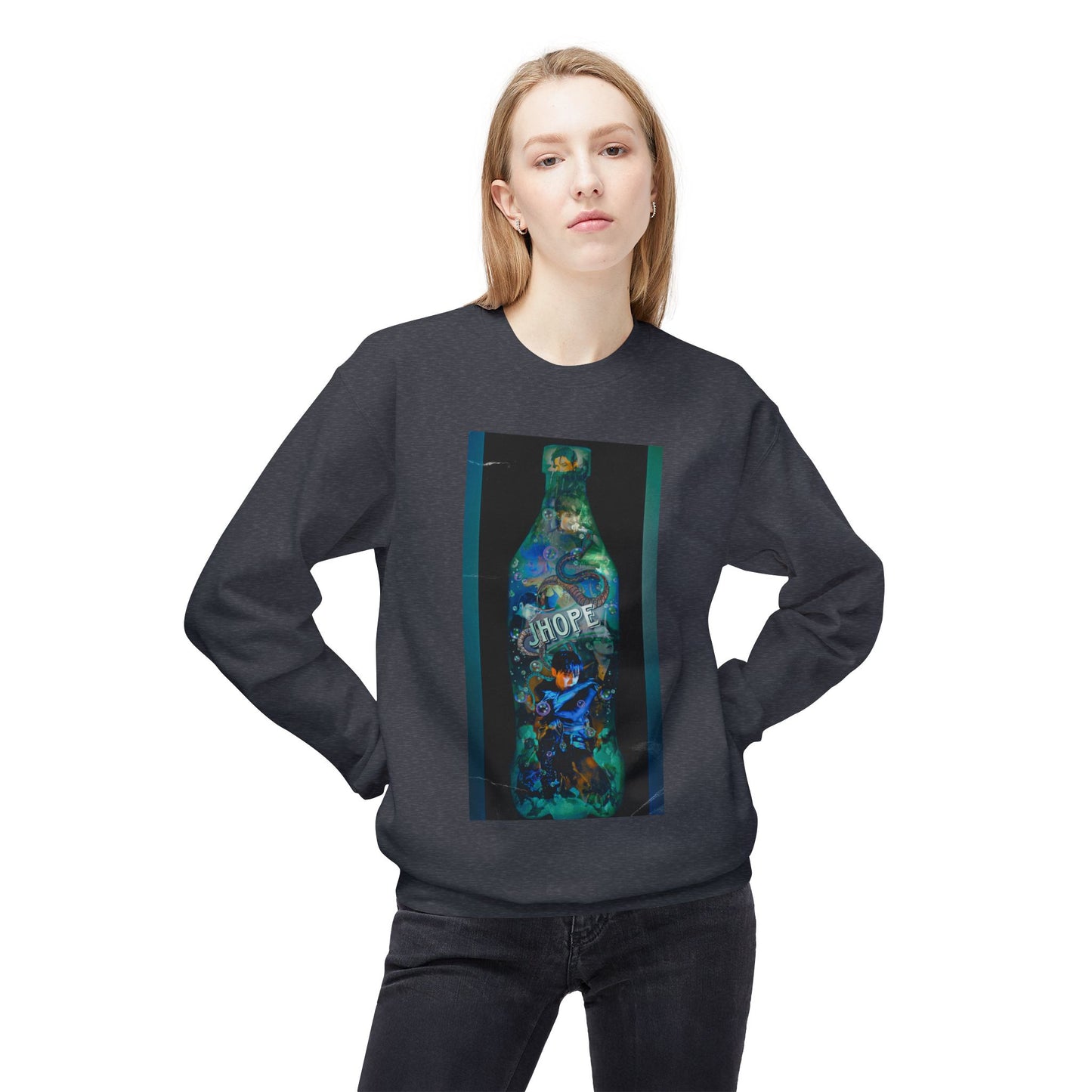 Jhope Graphic Unisex Midweight Softstyle Fleece Crewneck Sweatshirt