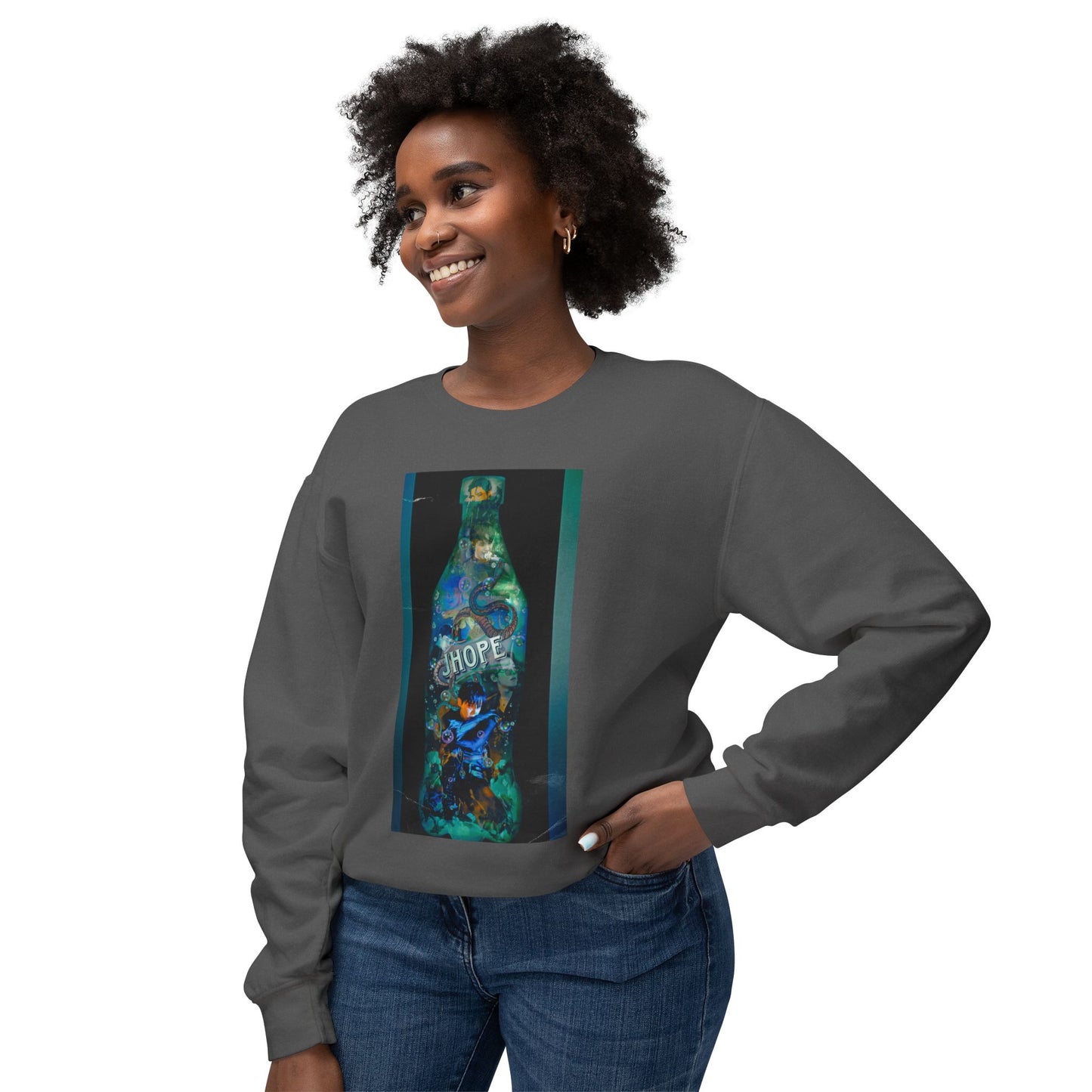 Jhope Graphic Unisex Lightweight Crewneck Sweatshirt