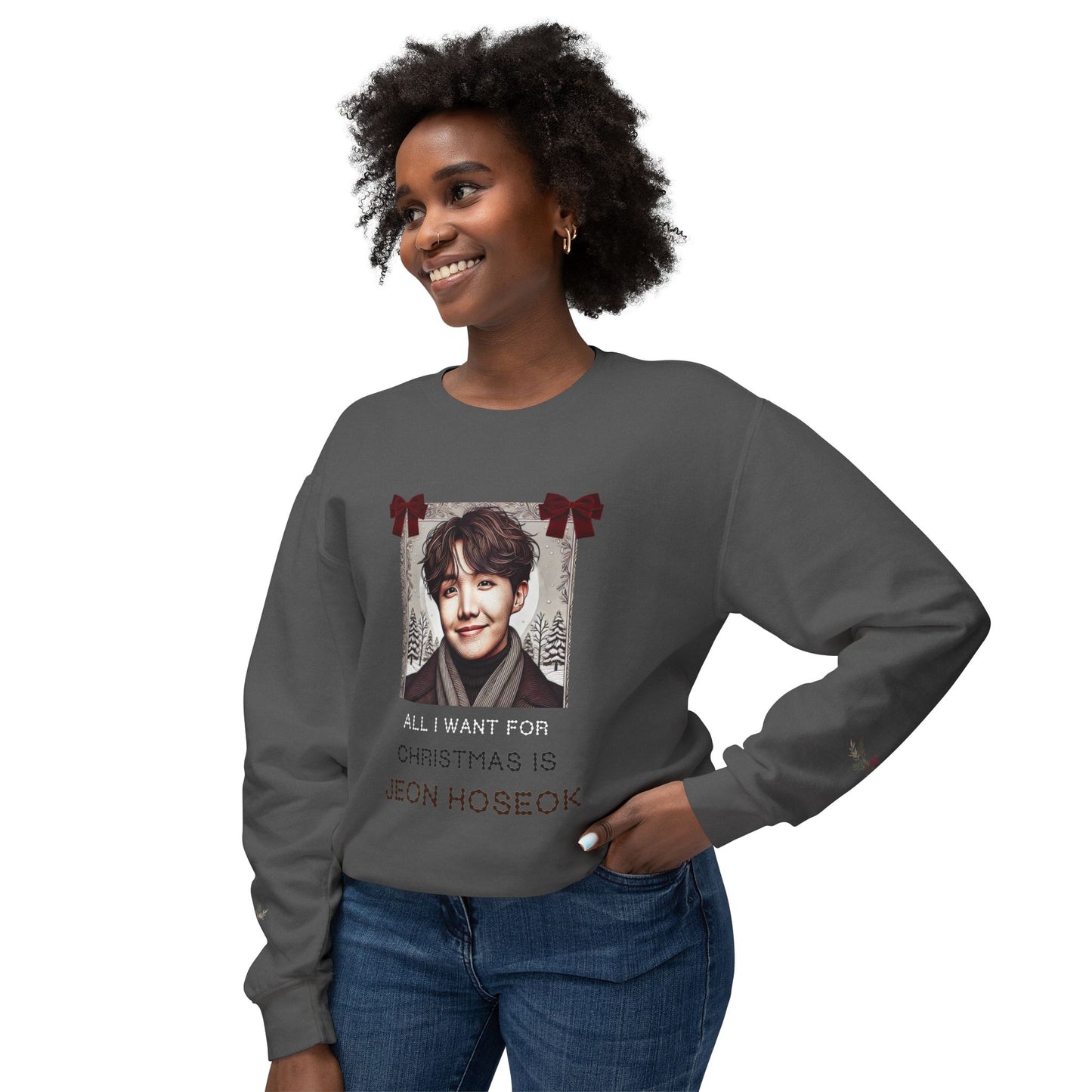 Christmas Jhope Unisex Lightweight Crewneck Sweatshirt