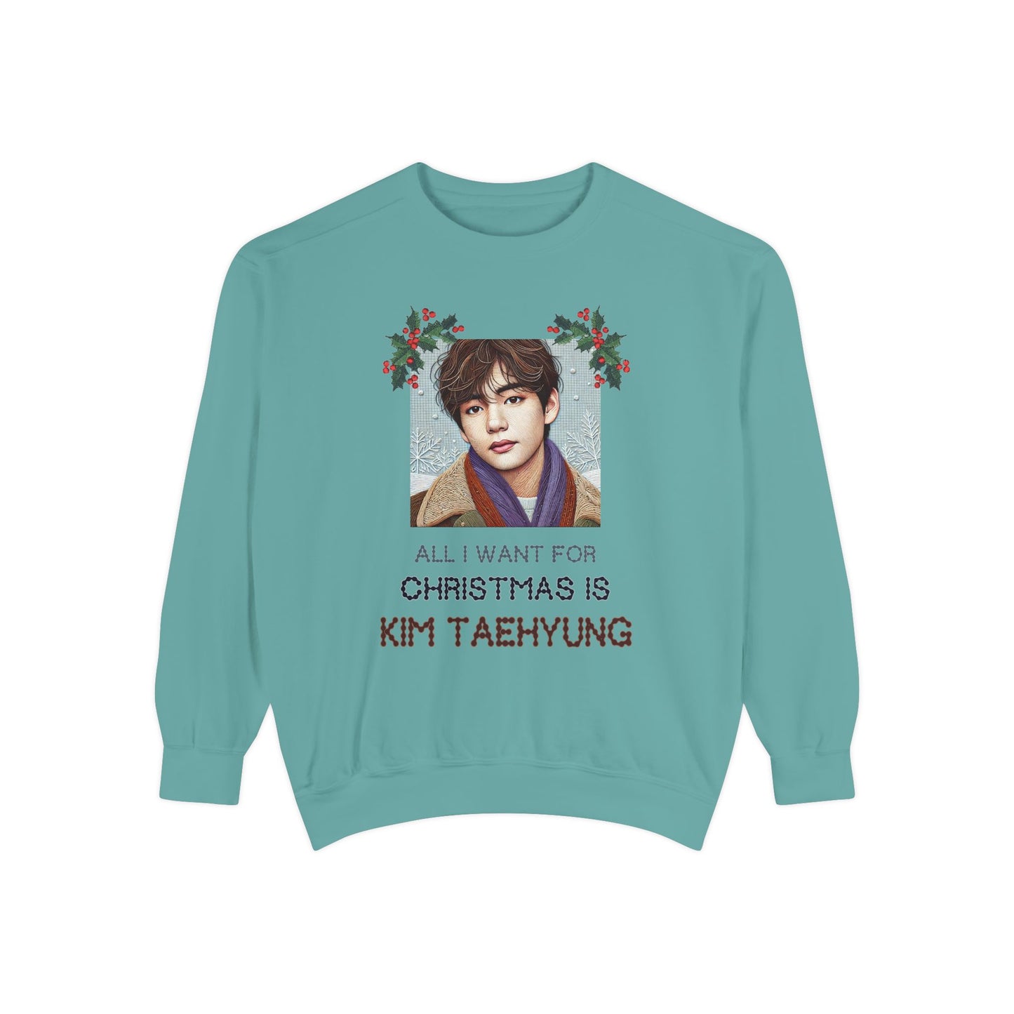 Christmas Taehyung Unisex Garment-Dyed Sweatshirt
