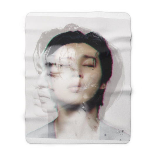 Jimin Graphic Sherpa Fleece Blanket