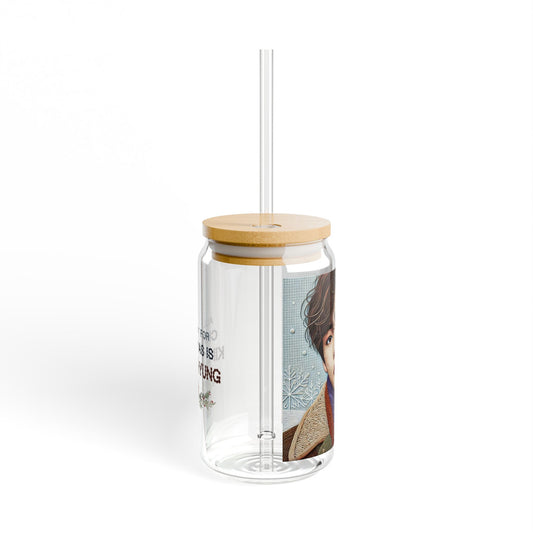 Christmas Taehyung Sipper Glass, 16oz