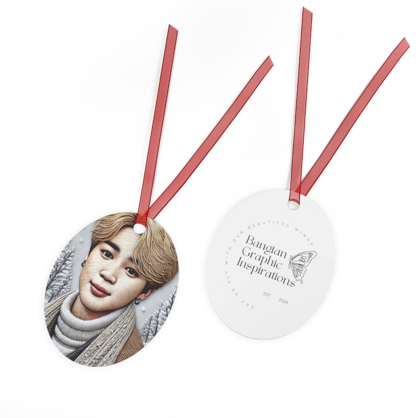 Christmas Jimin Metal Ornaments