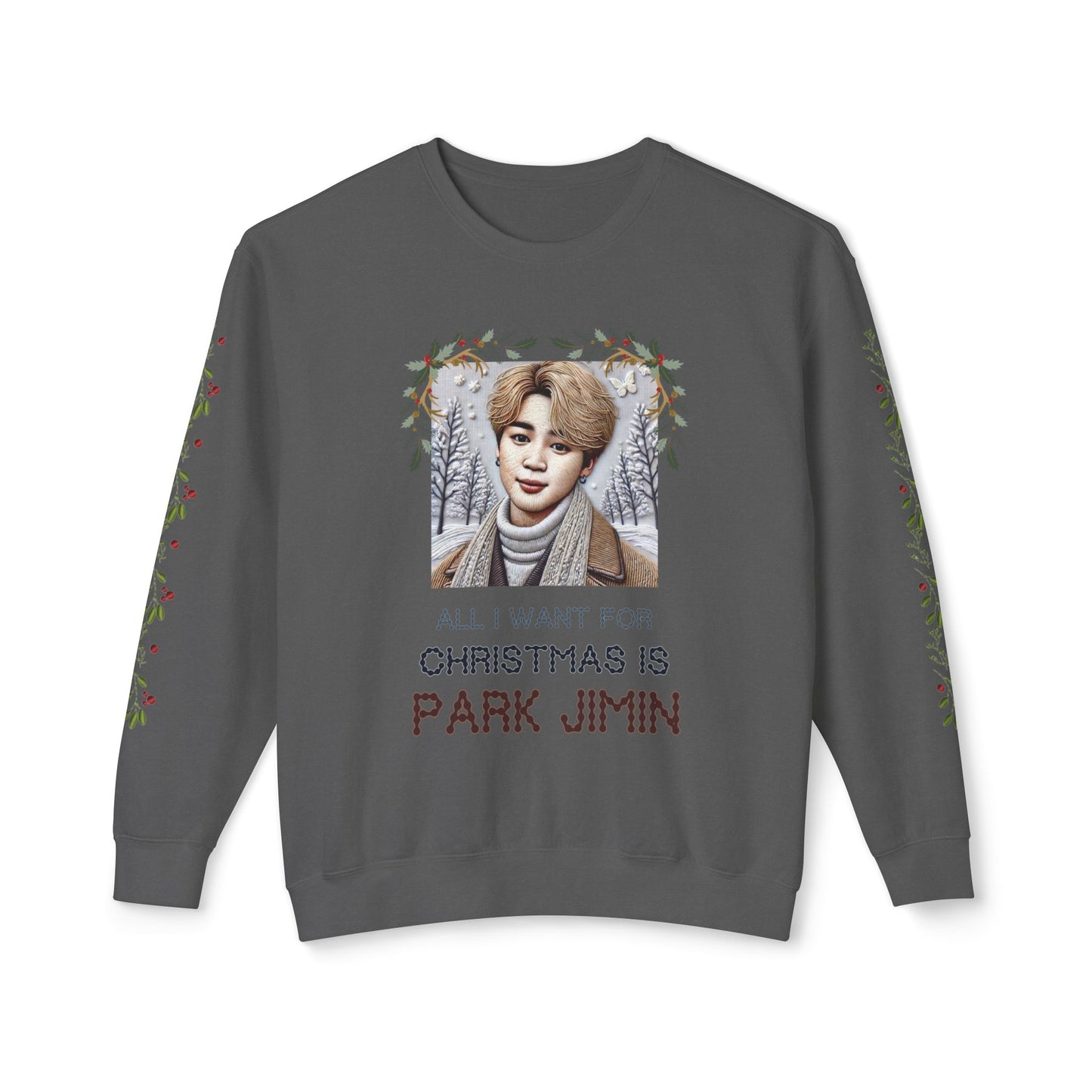 Christmas Jimin Unisex Lightweight Crewneck Sweatshirt