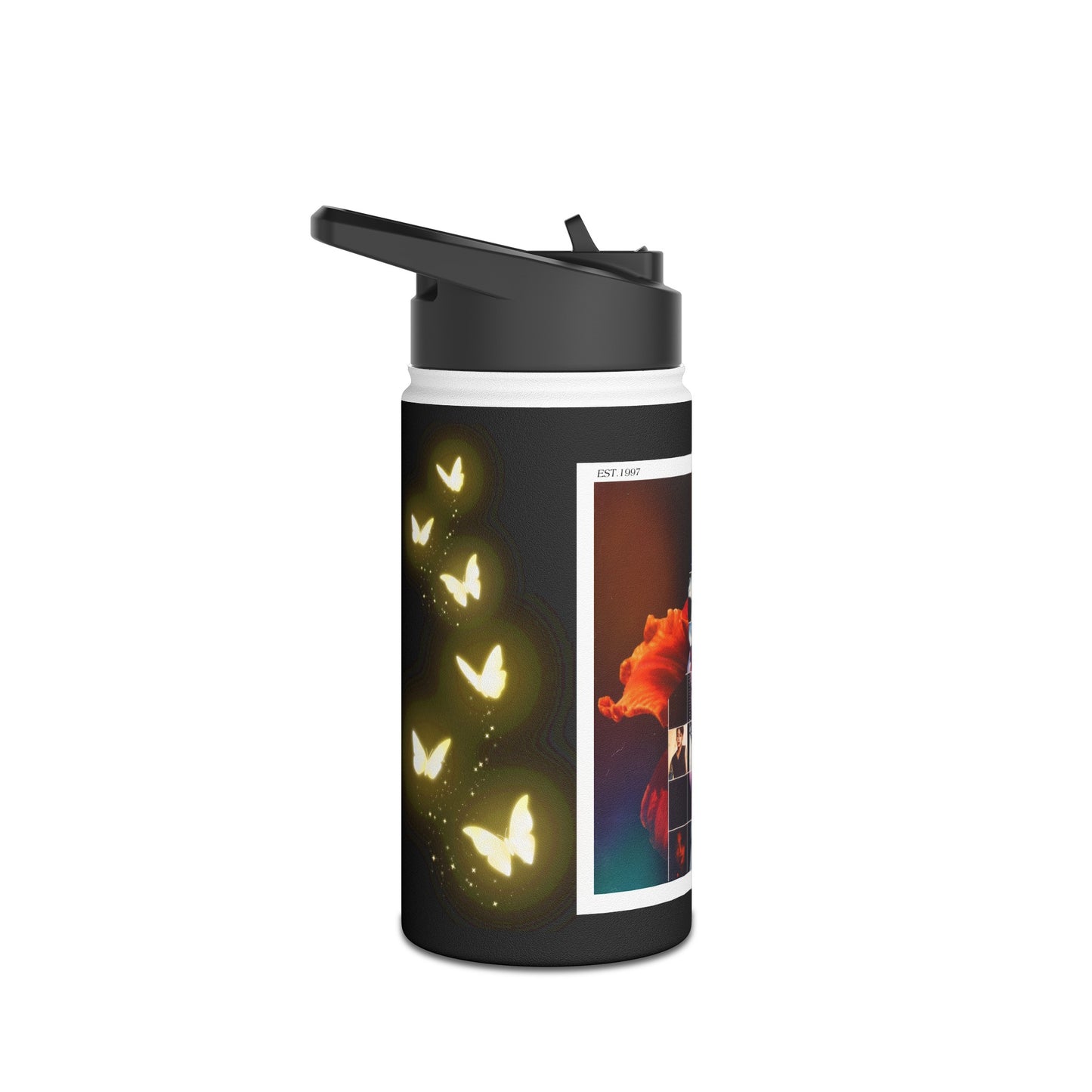 JK Graphic Stainless Steel Water Bottle, Standard Lid