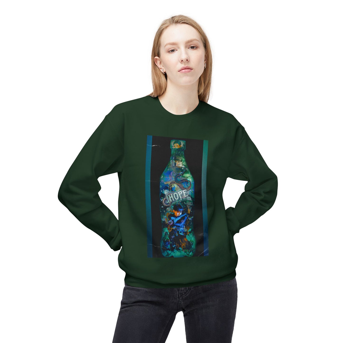 Jhope Graphic Unisex Midweight Softstyle Fleece Crewneck Sweatshirt