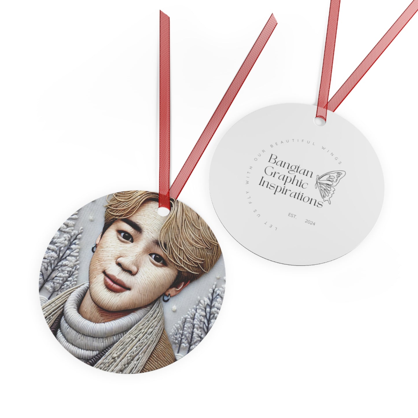 Christmas Jimin Metal Ornaments