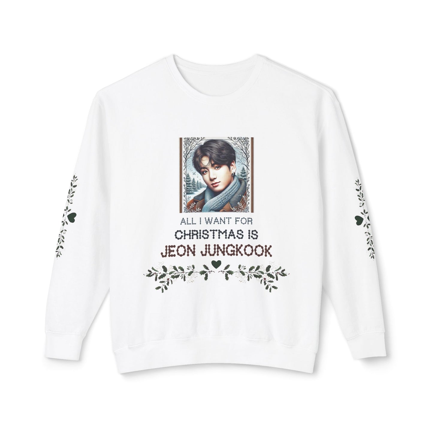 Christmas Jungkook Unisex Lightweight Crewneck Sweatshirt