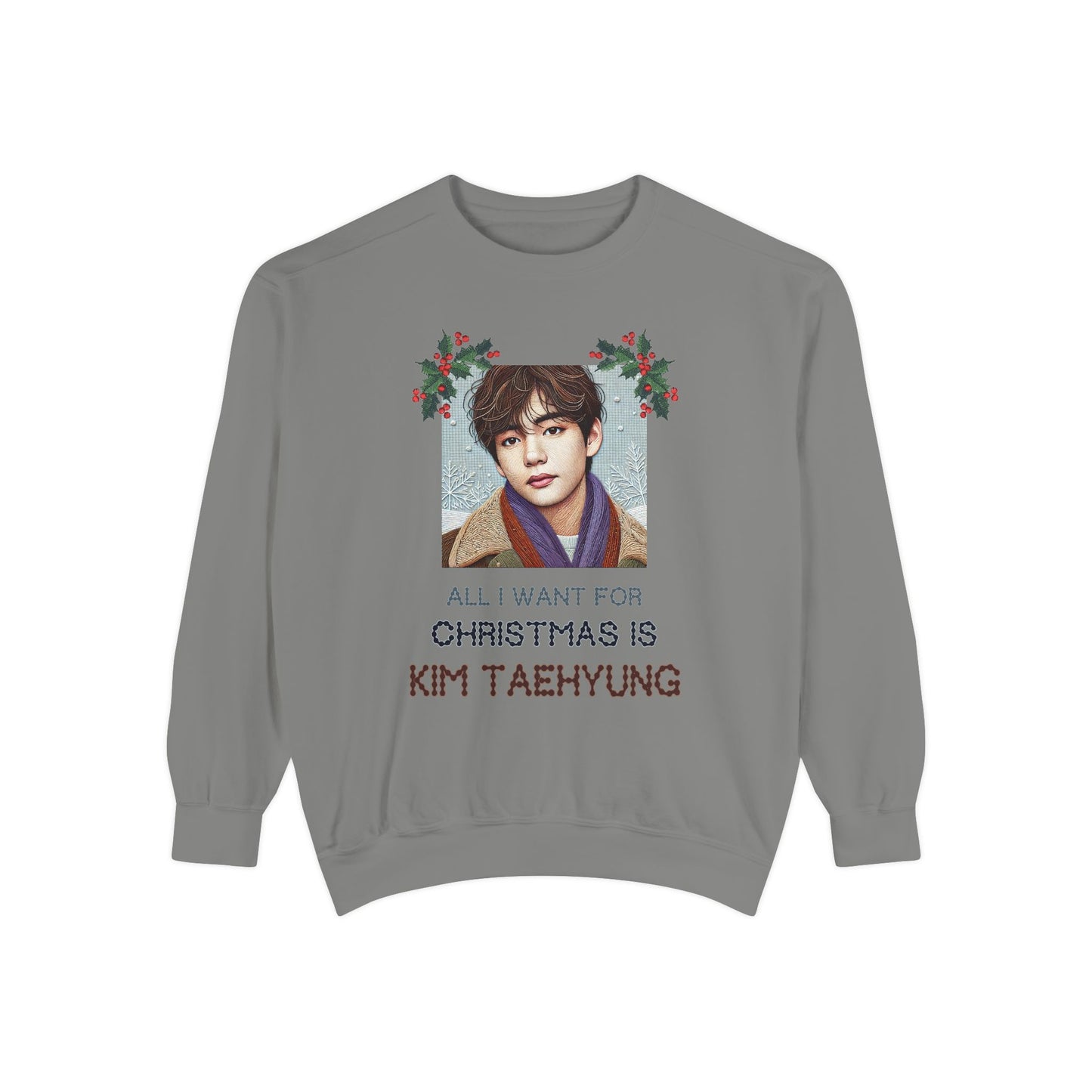 Christmas Taehyung Unisex Garment-Dyed Sweatshirt