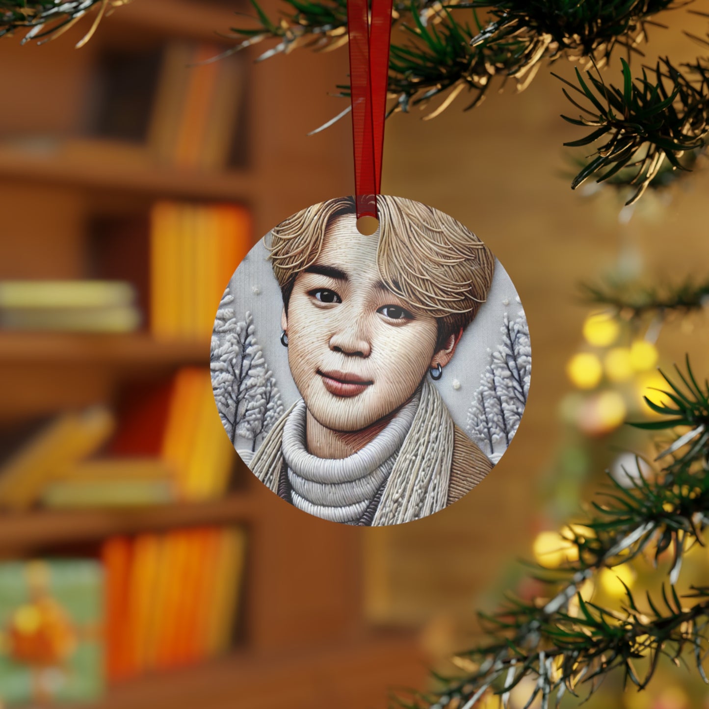 Christmas Jimin Metal Ornaments