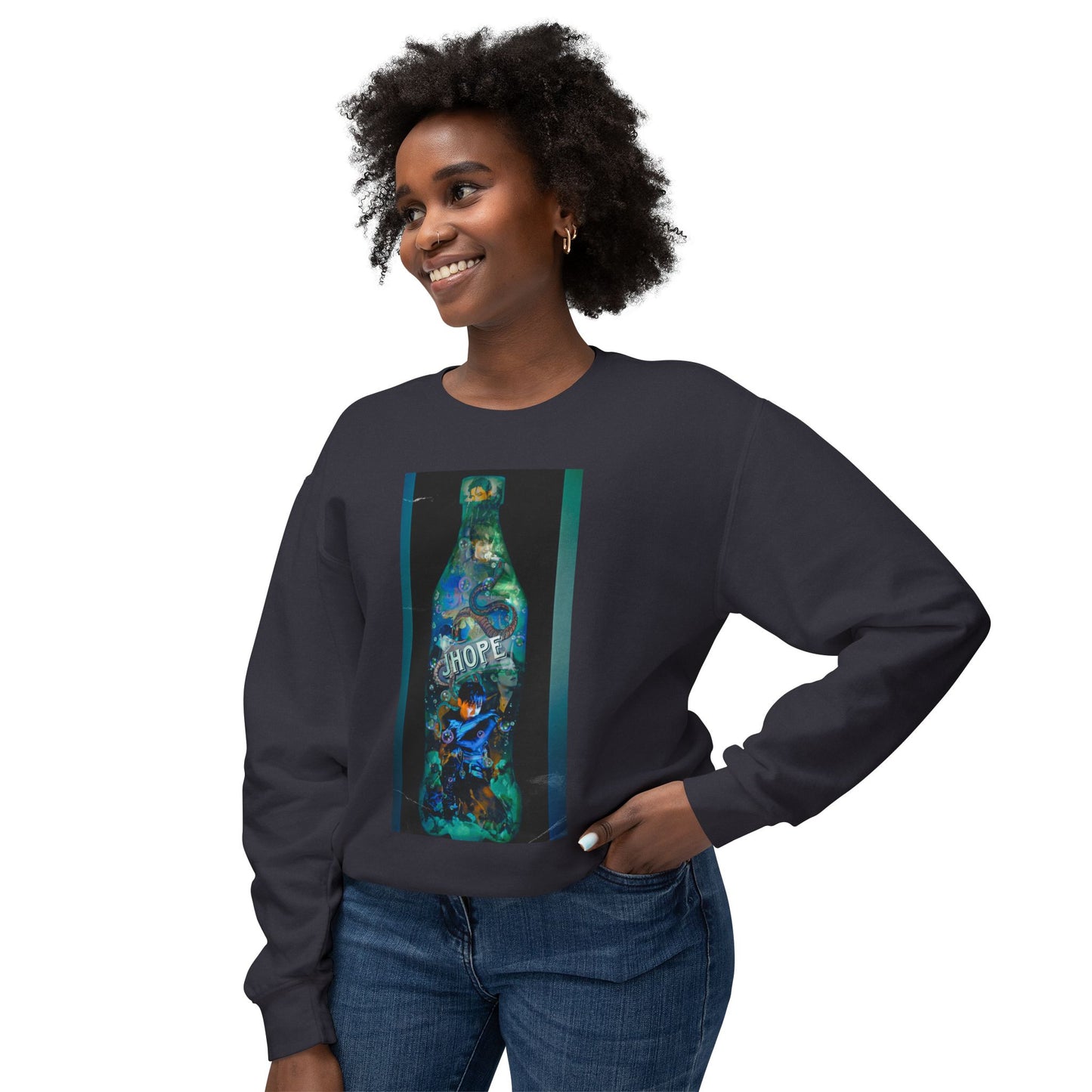 Jhope Graphic Unisex Lightweight Crewneck Sweatshirt
