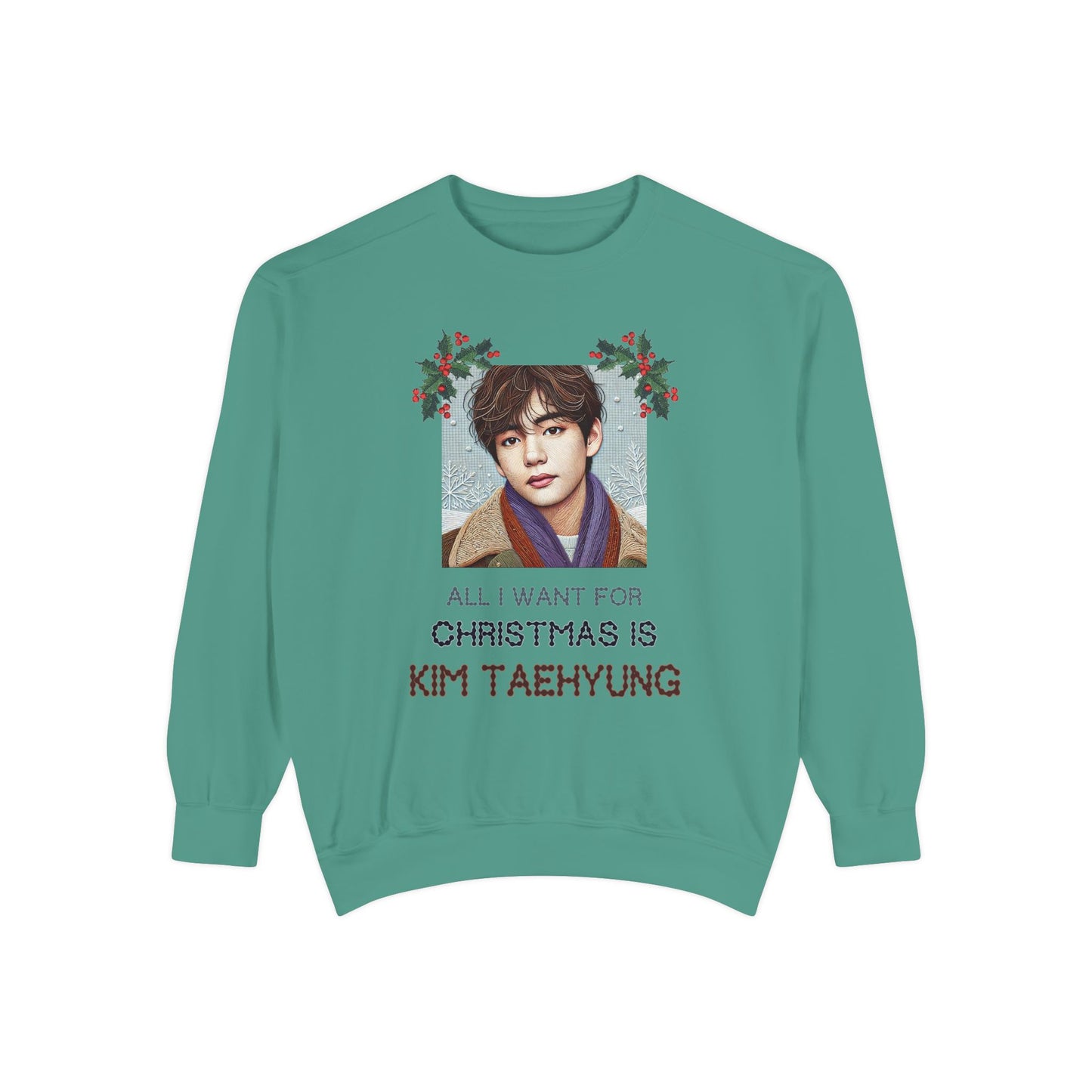 Christmas Taehyung Unisex Garment-Dyed Sweatshirt