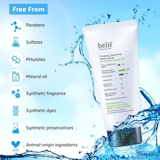 belif CREAMY CLEANSING FOAM MOIST 160mL