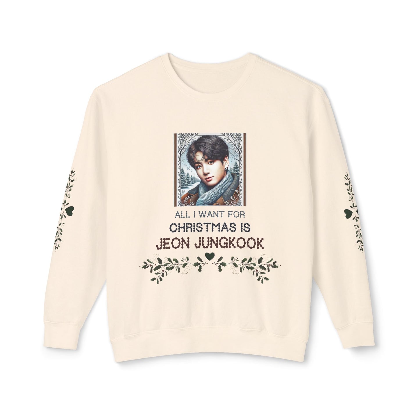 Christmas Jungkook Unisex Lightweight Crewneck Sweatshirt