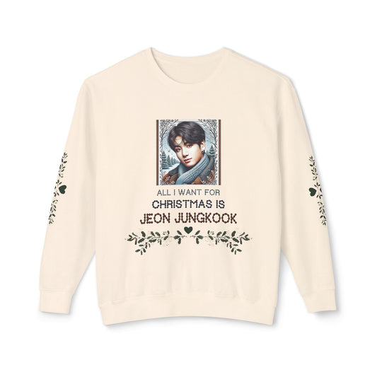 Christmas Jungkook Unisex Lightweight Crewneck Sweatshirt