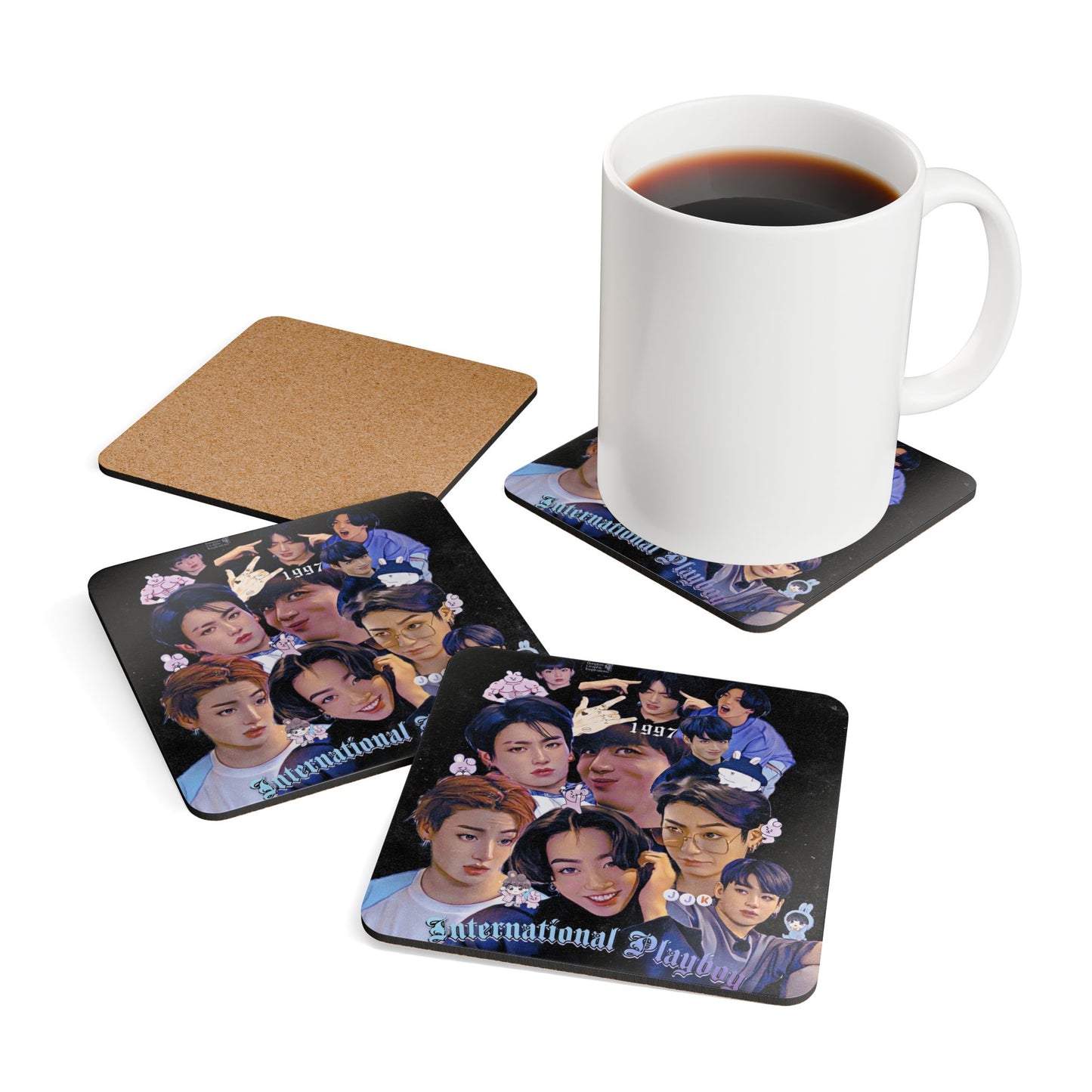 International Playboy Corkwood Coaster Set
