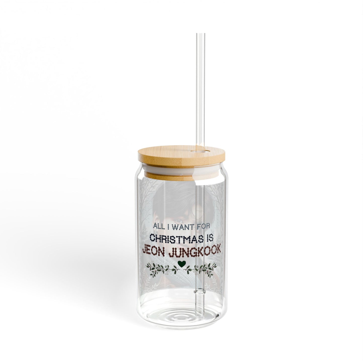 Christmas Jungkook Sipper Glass, 16oz