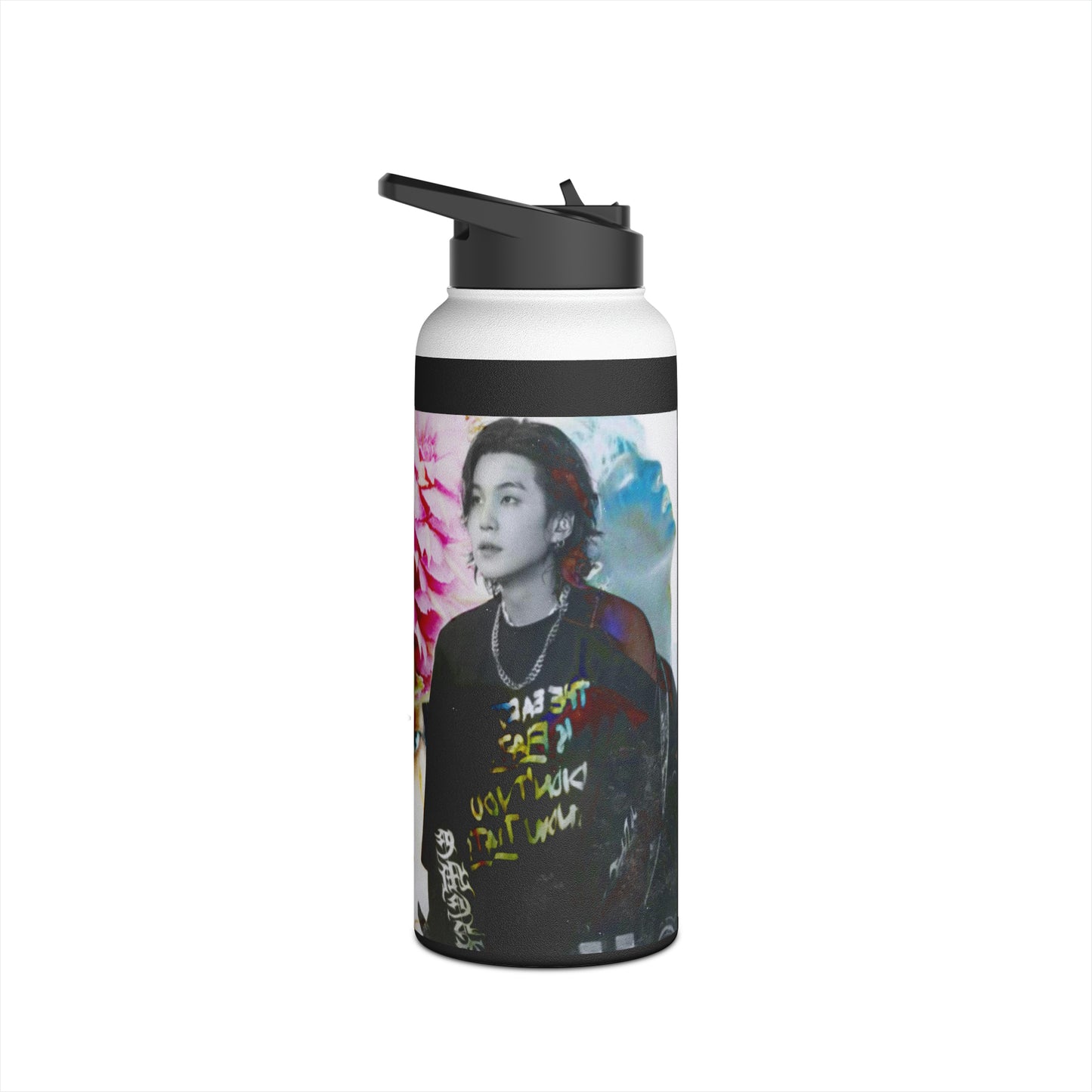 Agust D Graphic Stainless Steel Water Bottle, Standard Lid