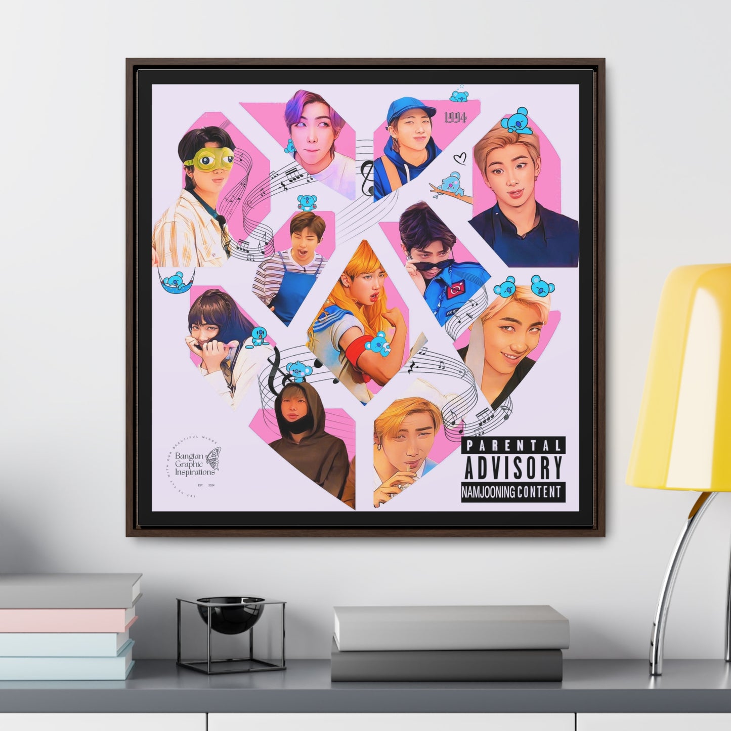 Namjooning Graphic Gallery Canvas Wraps, Square Frame