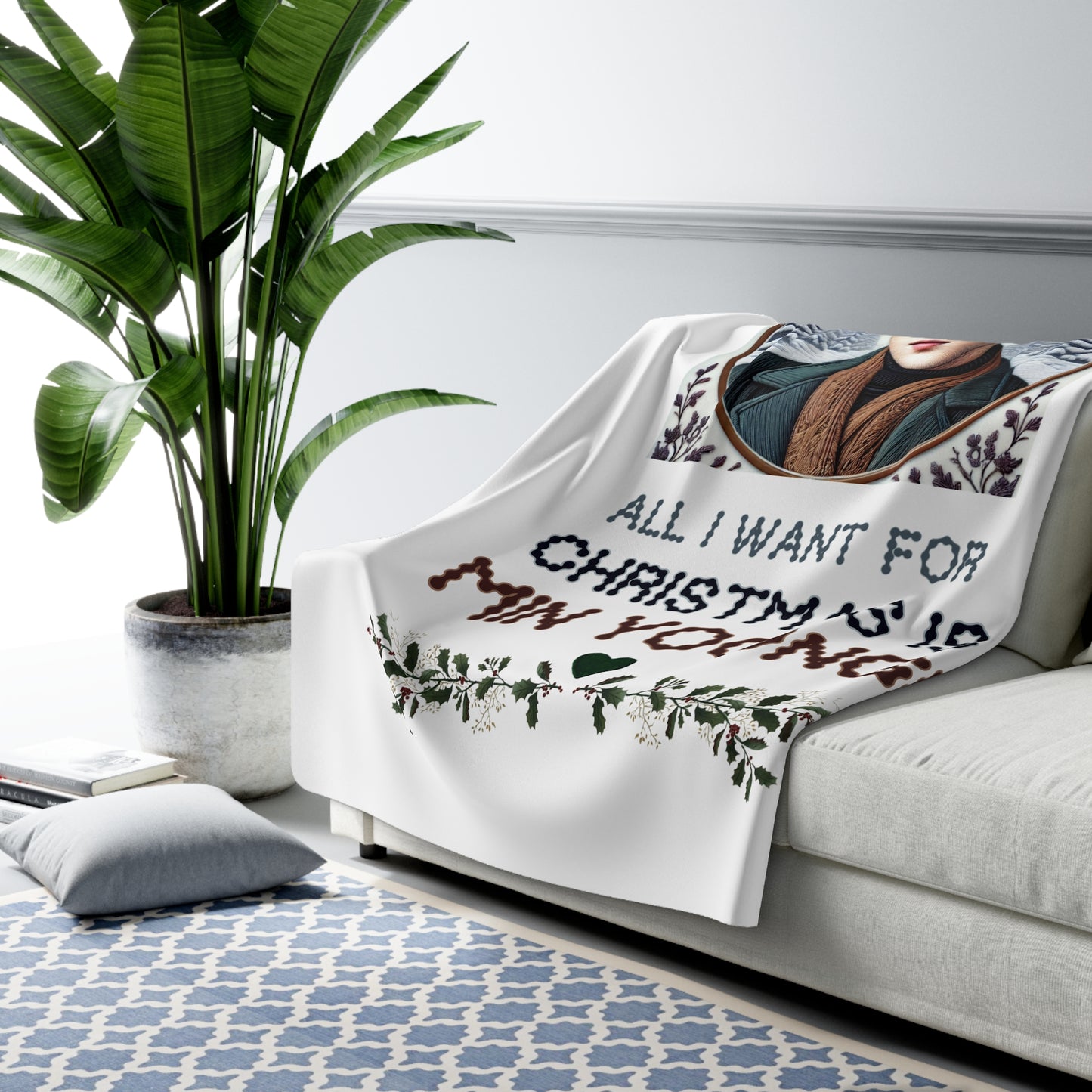 Christmas Yoongi Sherpa Fleece Blanket