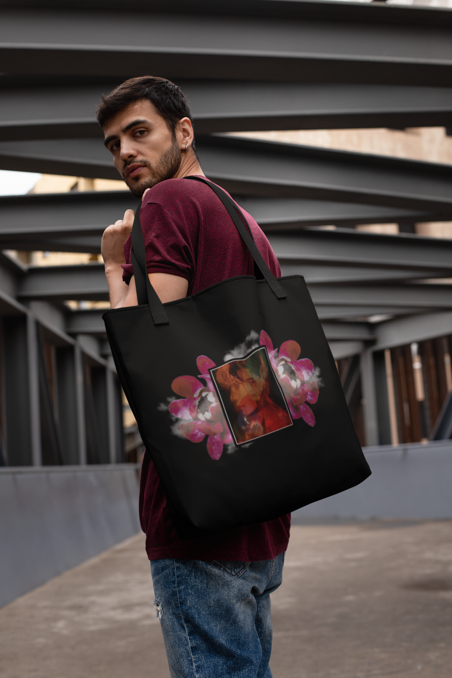 Taehyung Graphic Cotton Canvas Tote Bag