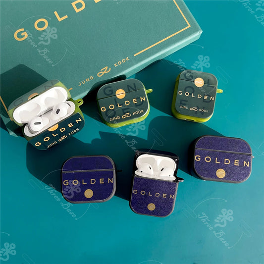 Golden Case For AirPods Keychain