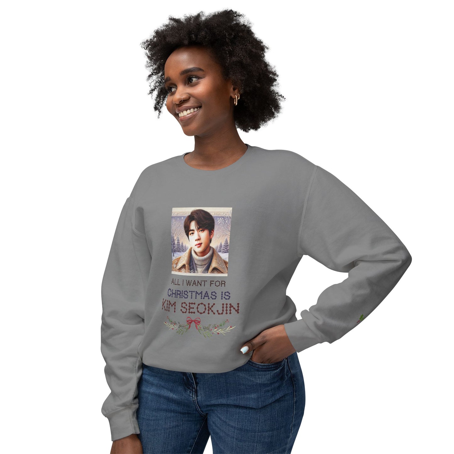 Christmas Jin Unisex Lightweight Crewneck Sweatshirt