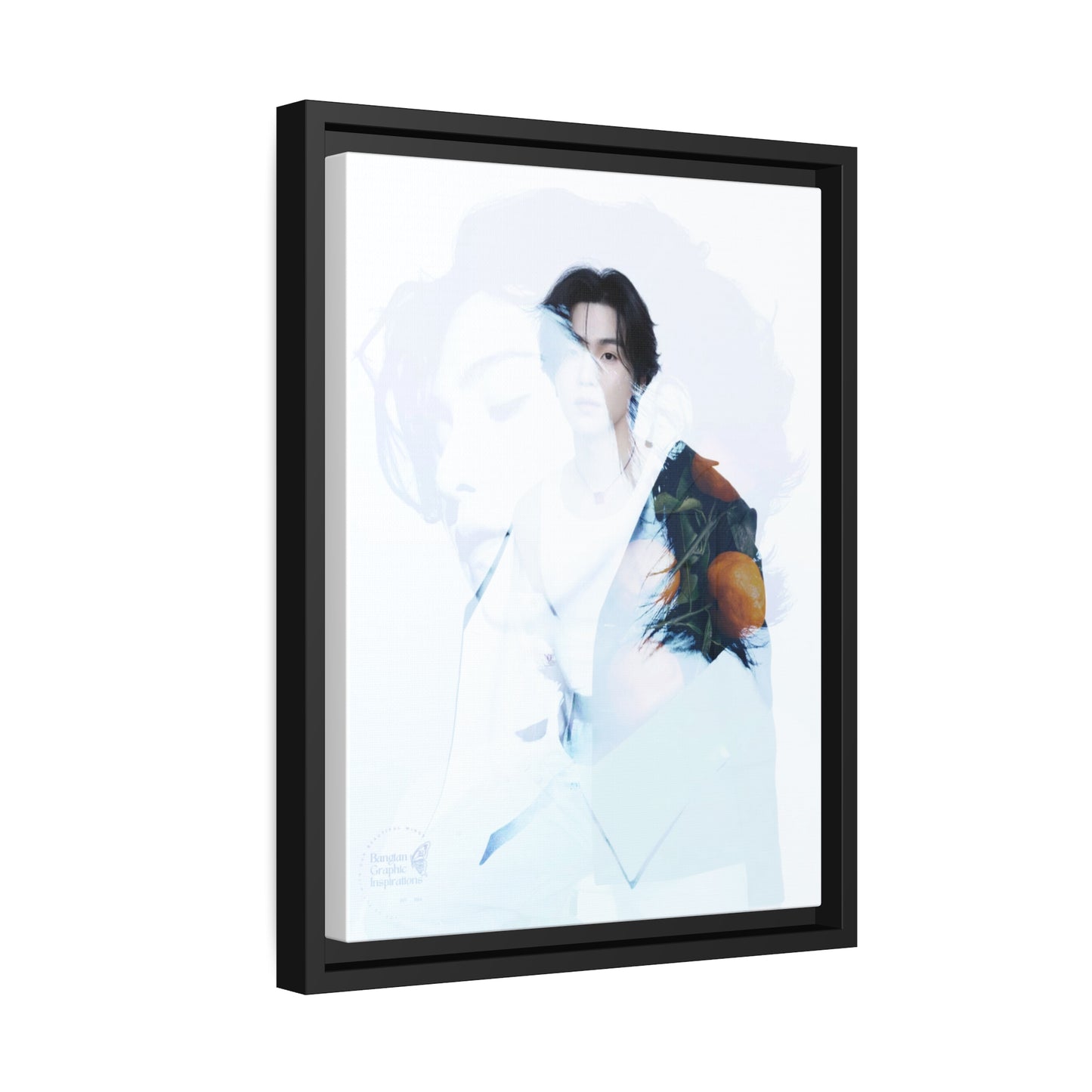 Min Yoongi Graphic Matte Canvas, Black Frame