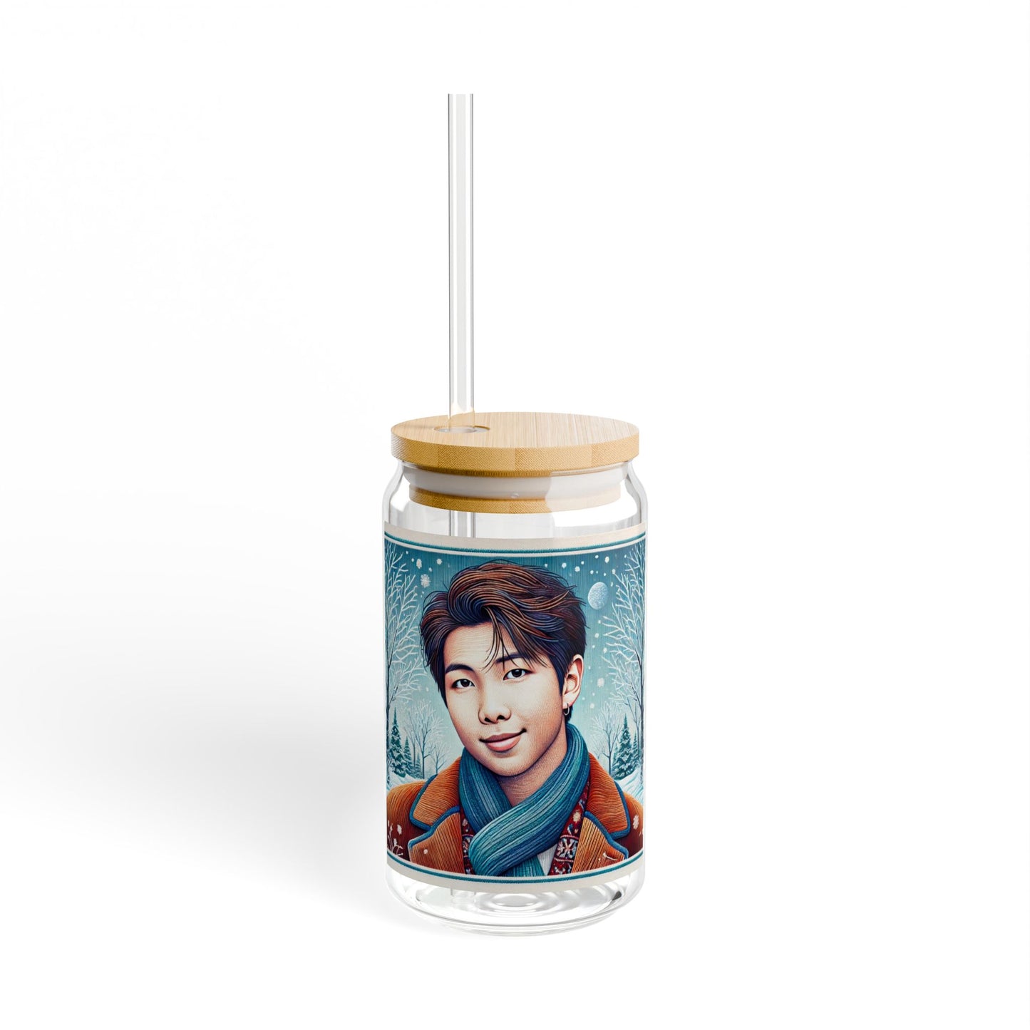 Christmas Namjoon Sipper Glass, 16oz