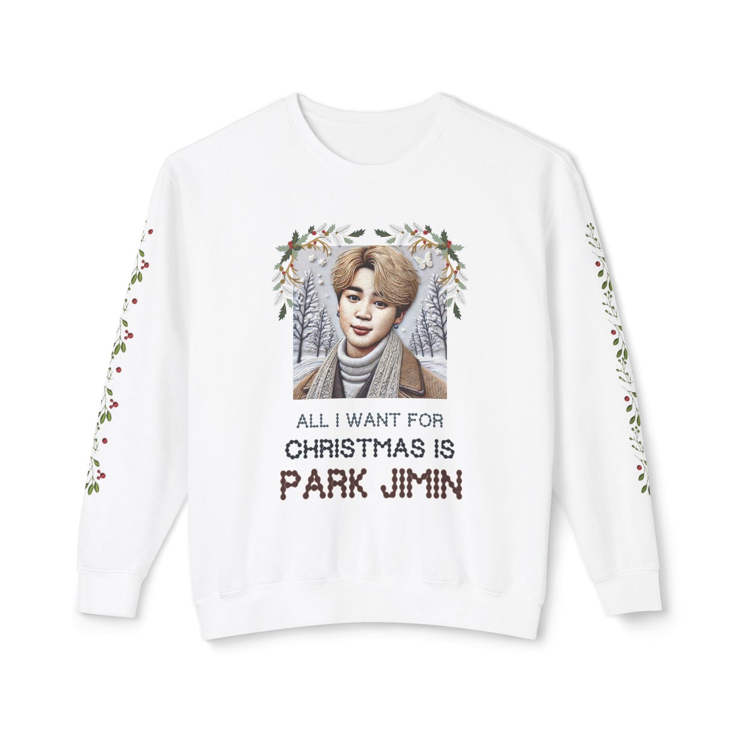 Christmas Jimin Unisex Lightweight Crewneck Sweatshirt