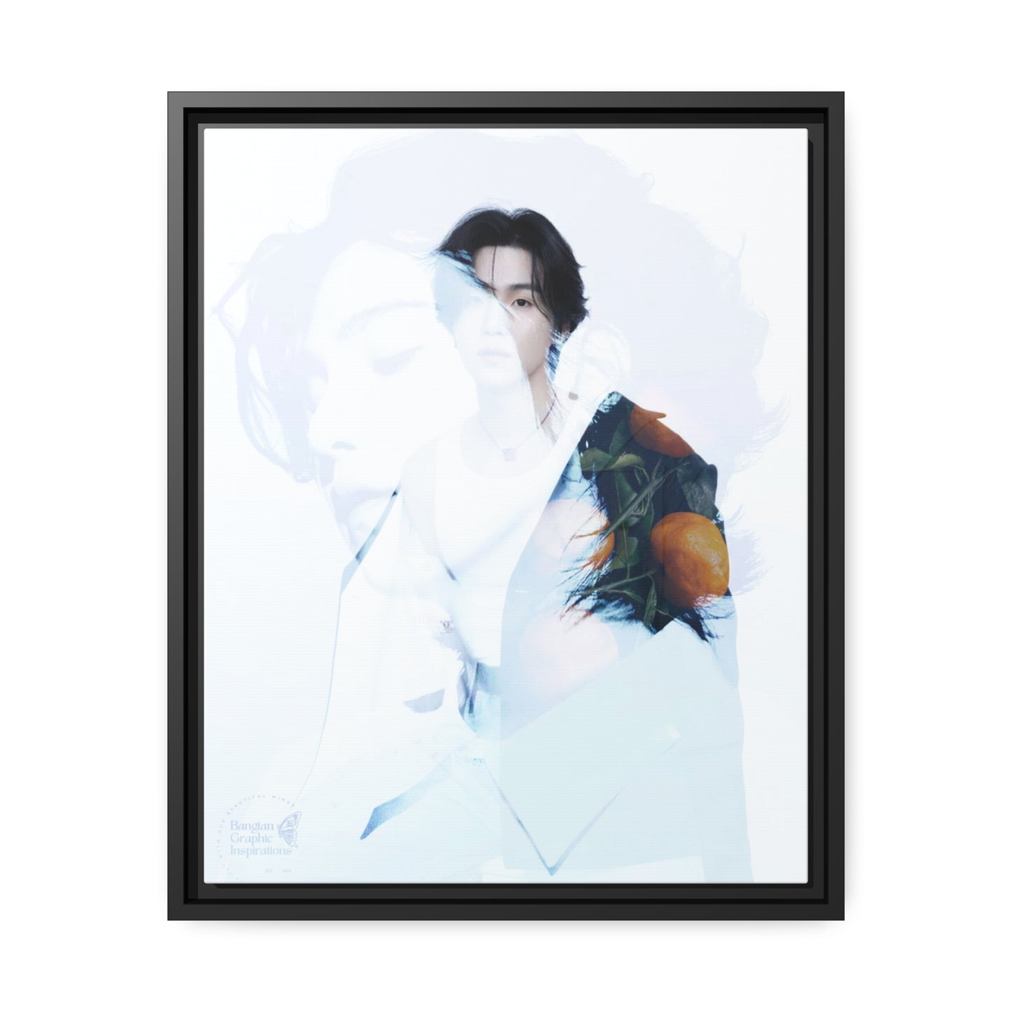 Min Yoongi Graphic Matte Canvas, Black Frame