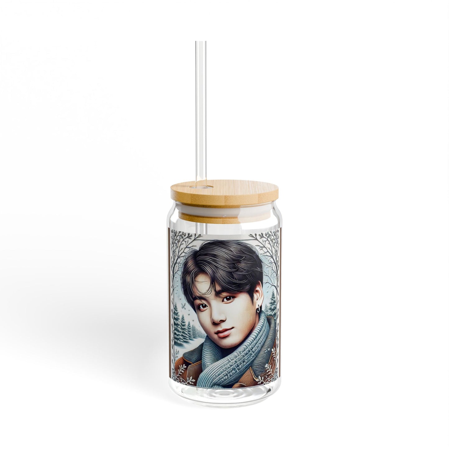 Christmas Jungkook Sipper Glass, 16oz