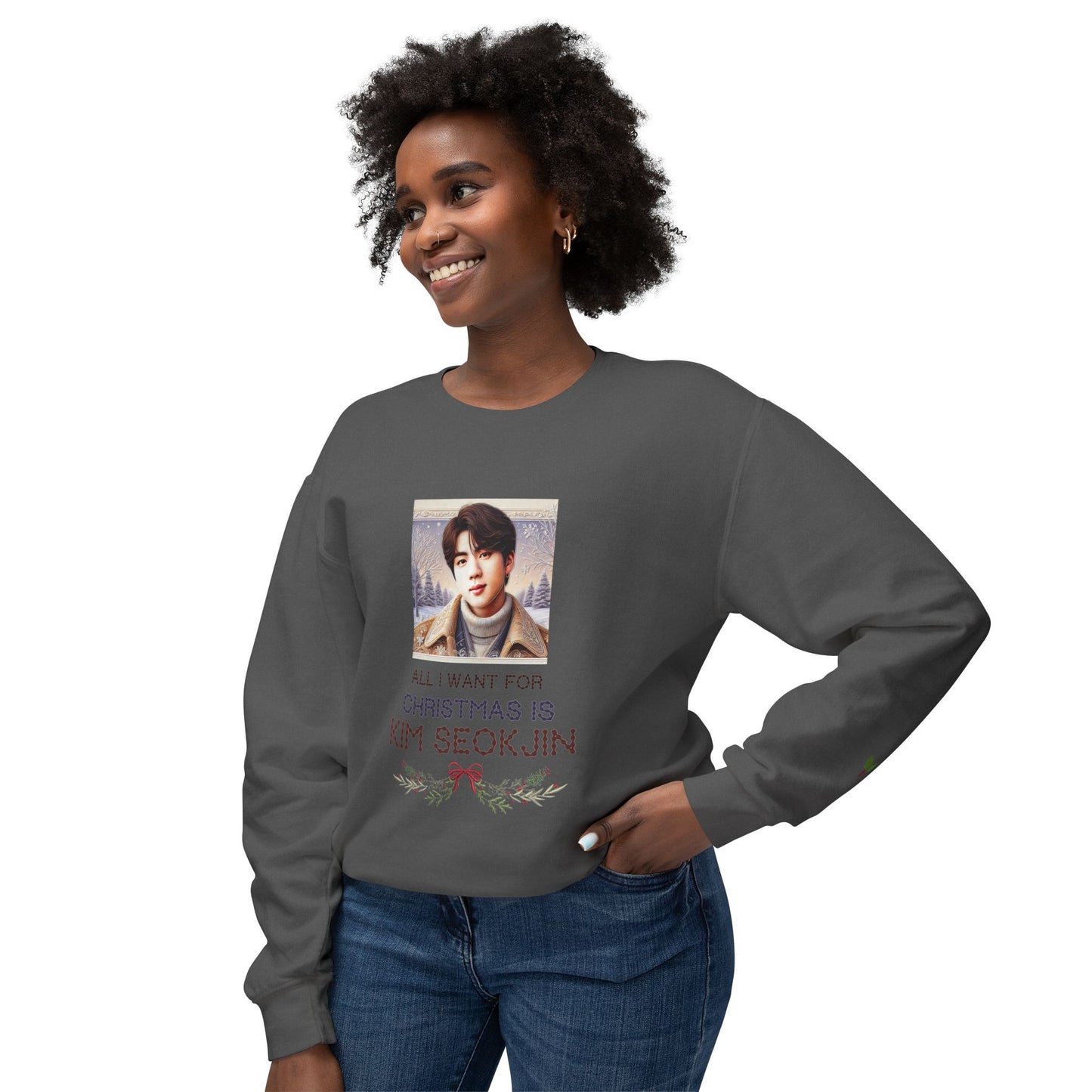 Christmas Jin Unisex Lightweight Crewneck Sweatshirt