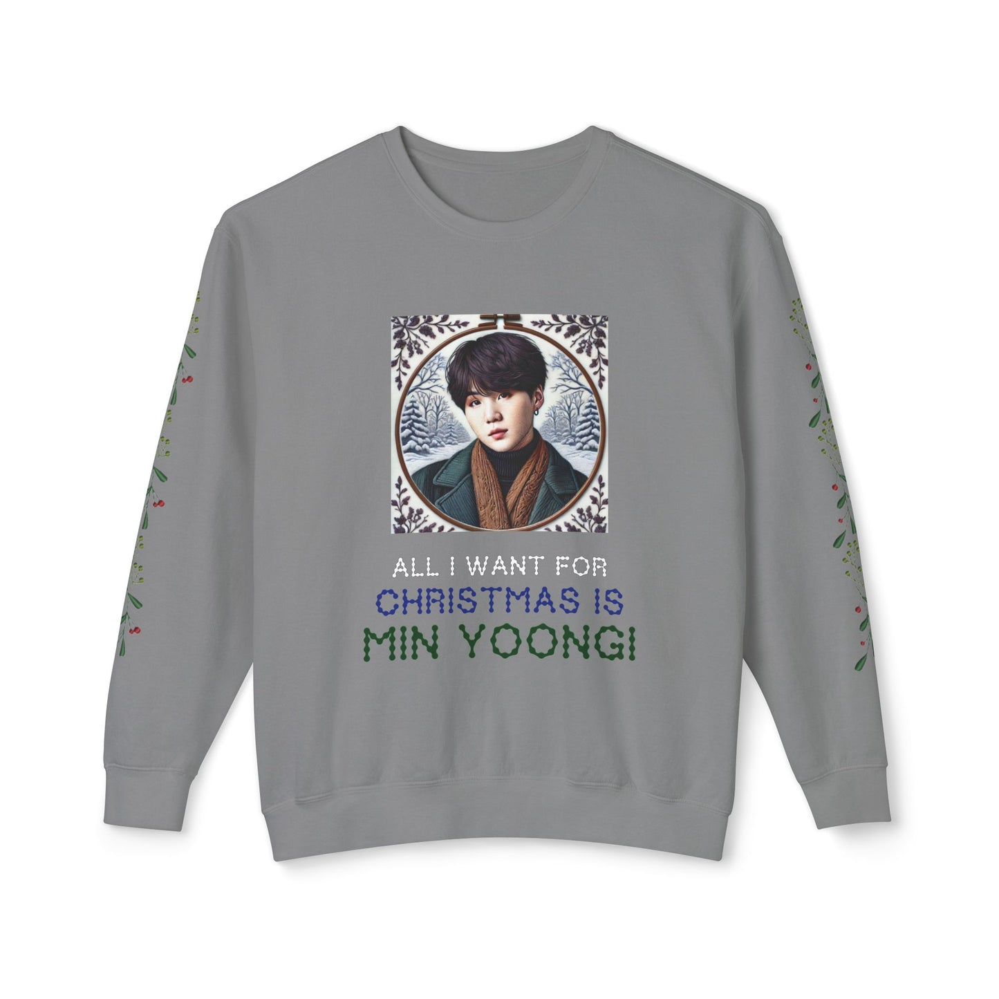 Christmas Yoongi Unisex Lightweight Crewneck Sweatshirt