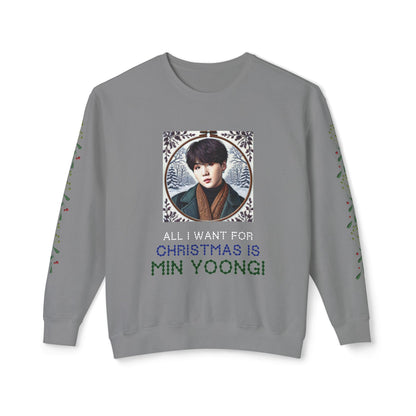 Christmas Yoongi Unisex Lightweight Crewneck Sweatshirt