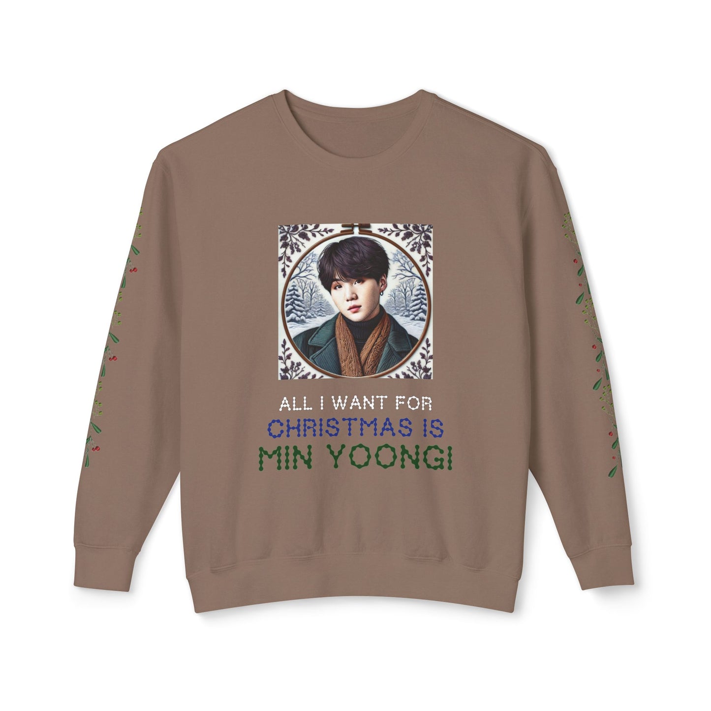 Christmas Yoongi Unisex Lightweight Crewneck Sweatshirt