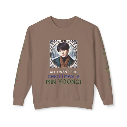 Christmas Yoongi Unisex Lightweight Crewneck Sweatshirt