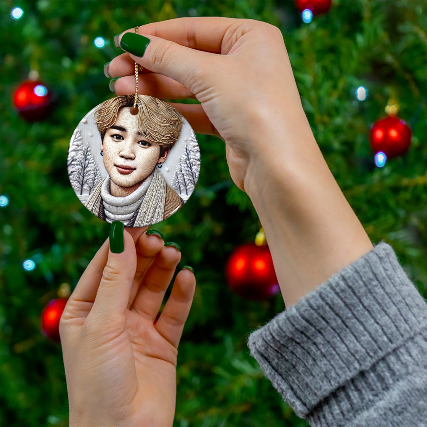 Christmas Jimin Ceramic Ornament, 4 Shapes