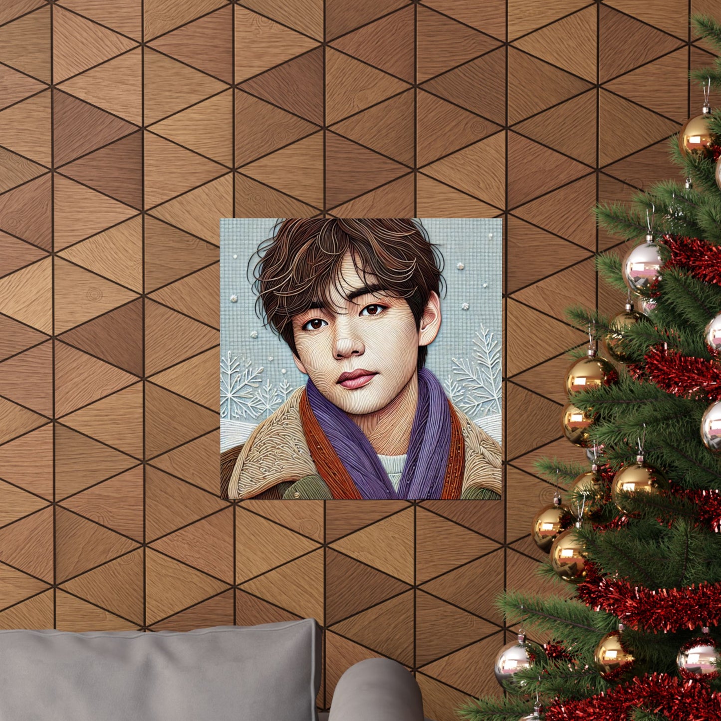 Christmas Taehyung Matte Vertical Posters