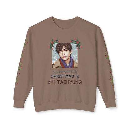 Christmas Taehyung Unisex Lightweight Crewneck Sweatshirt