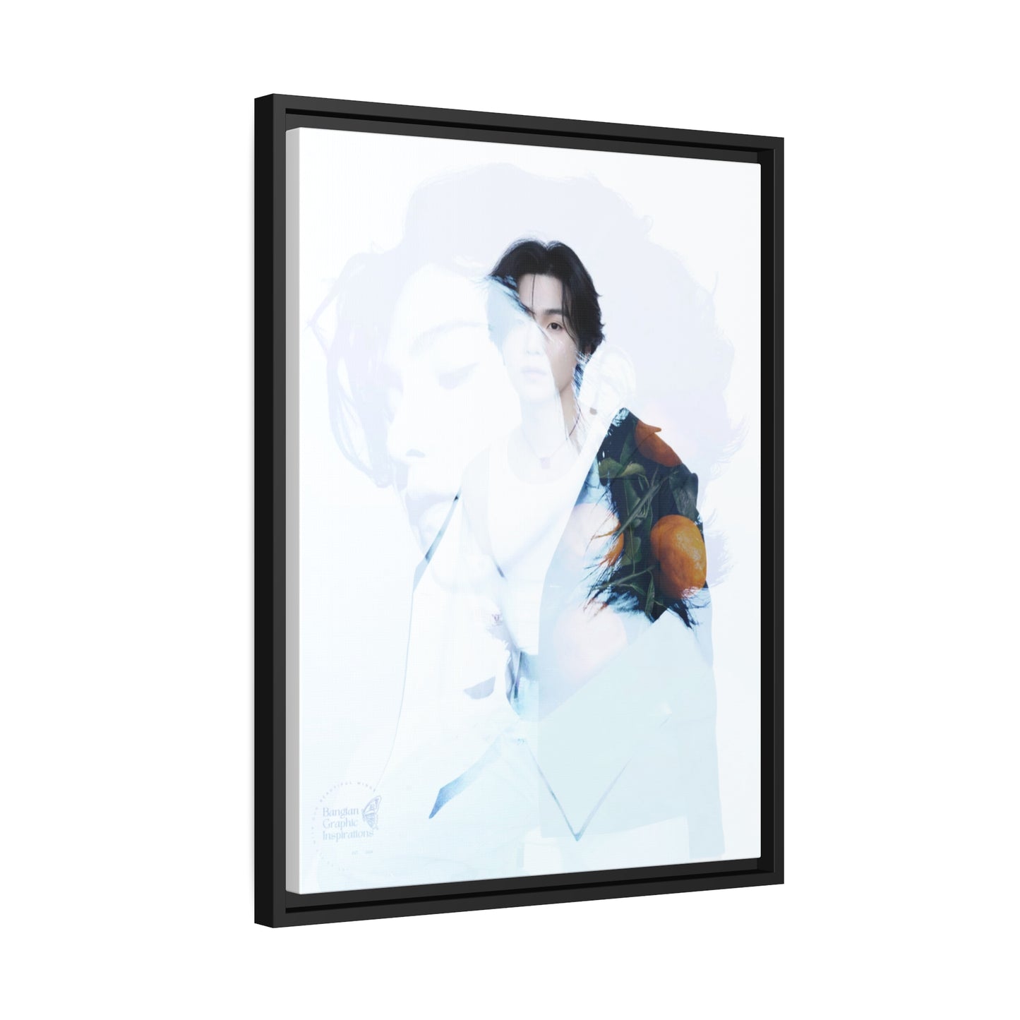 Min Yoongi Graphic Matte Canvas, Black Frame