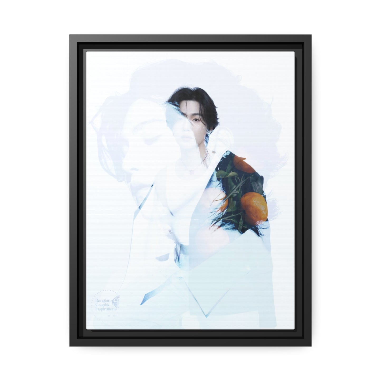 Min Yoongi Graphic Matte Canvas, Black Frame