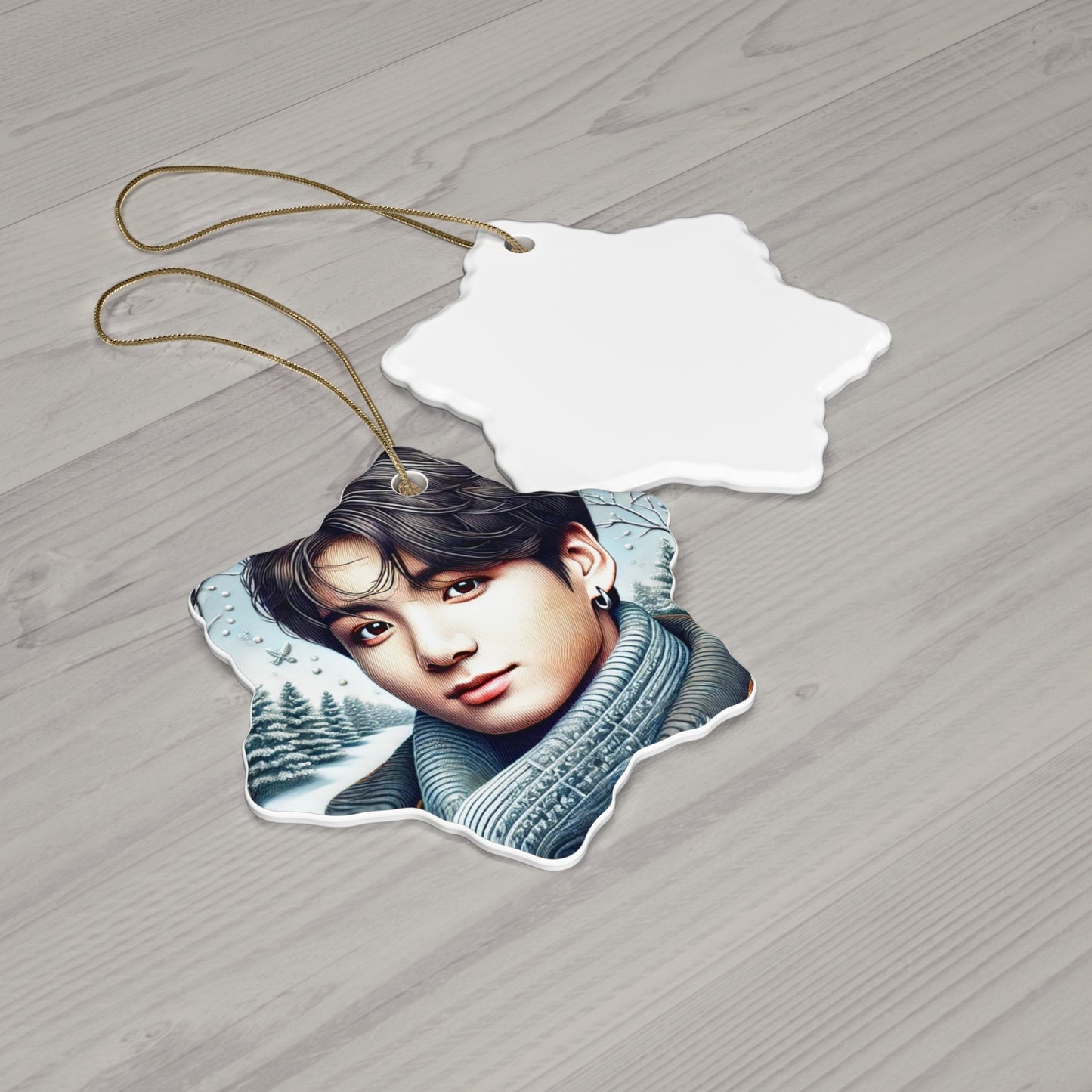 Christmas Jungkook Ceramic Ornament, 4 Shapes