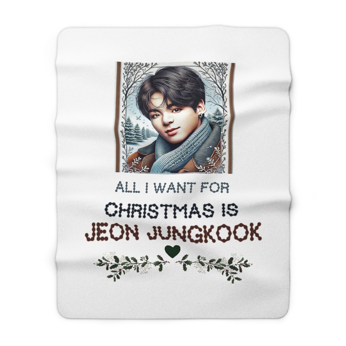 Christmas Jungkook Sherpa Fleece Blanket