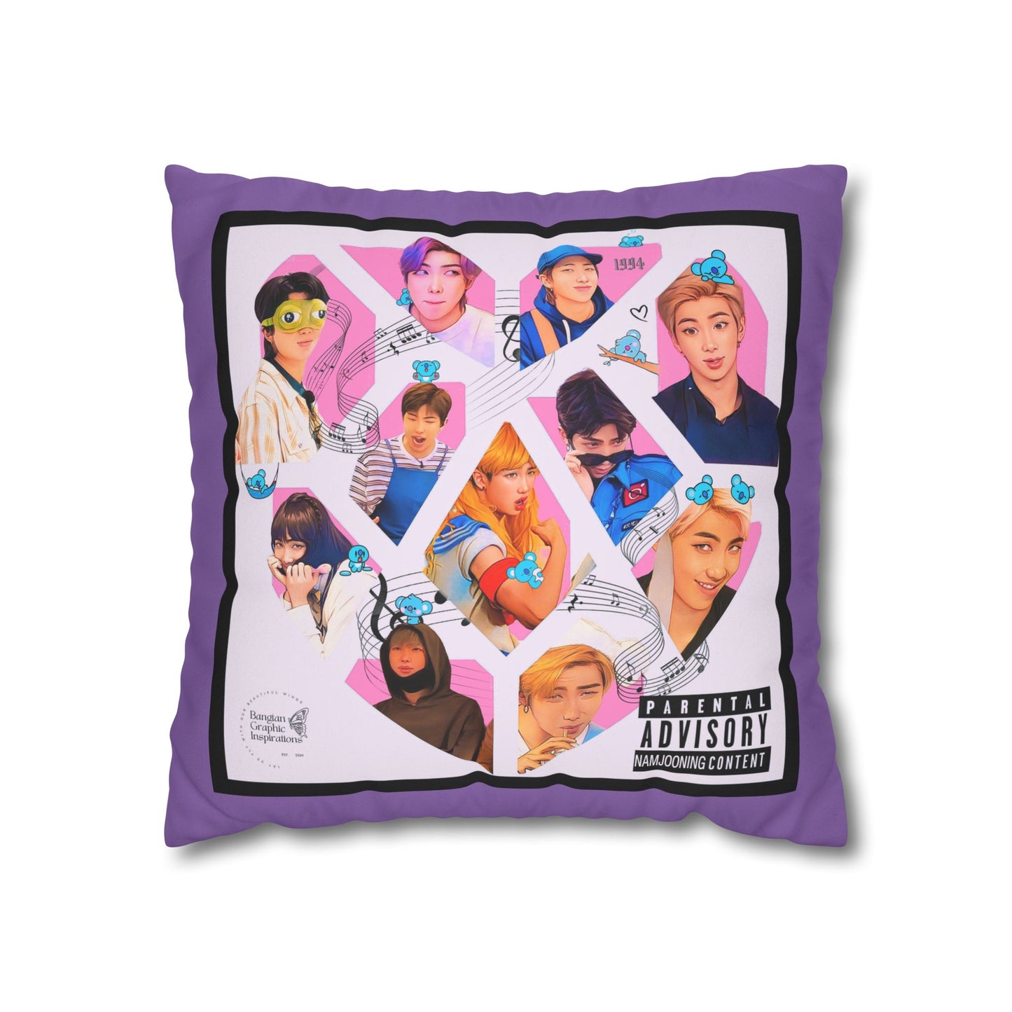 Namjooning Content Faux Suede Square Pillowcase