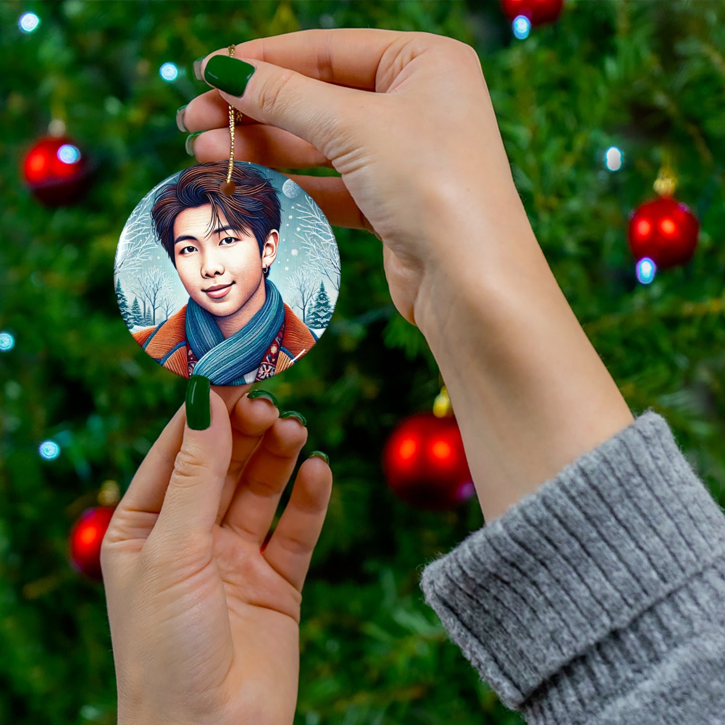 Christmas Namjoon Ceramic Ornament, 4 Shapes