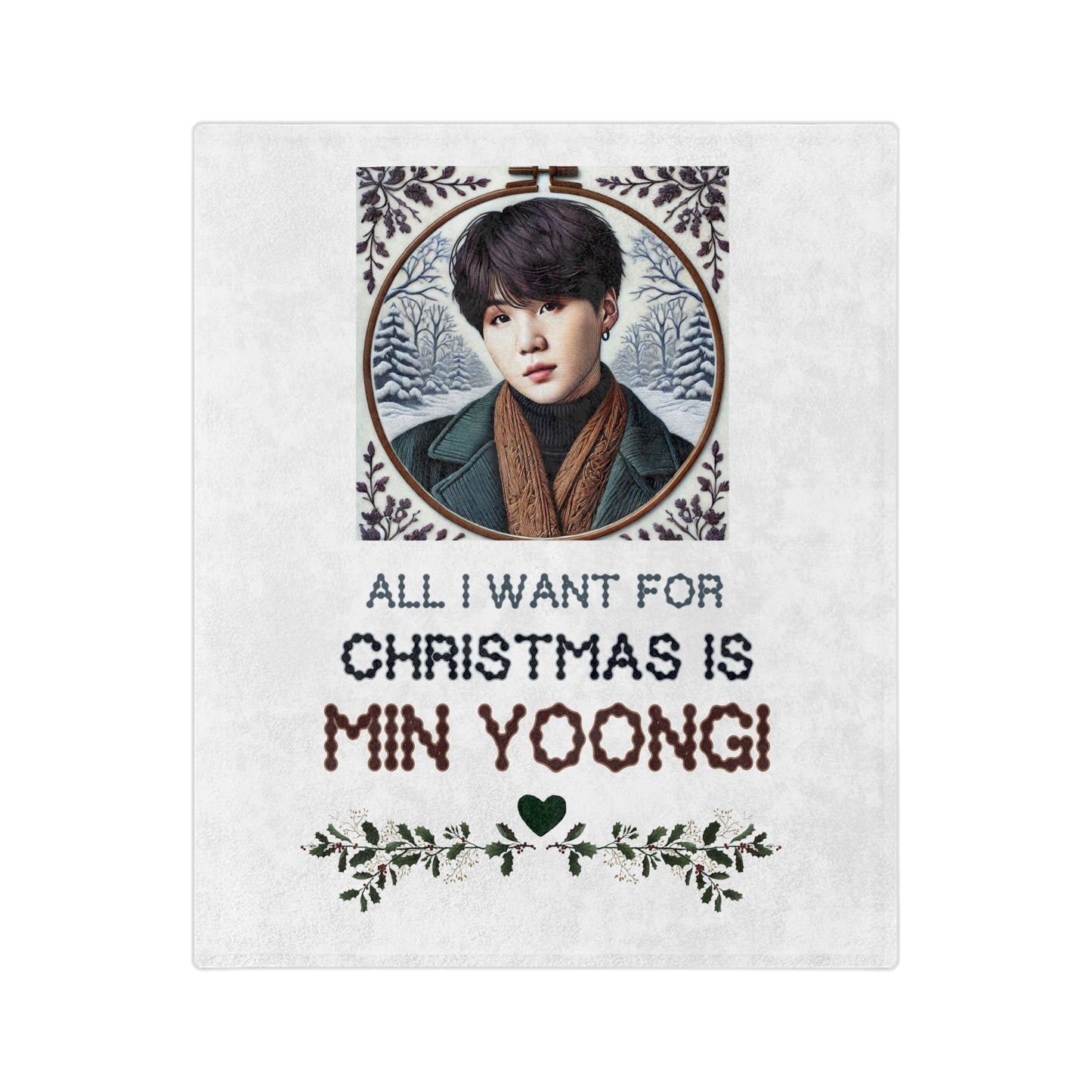 Christmas Yoongi Velveteen Microfiber Blanket