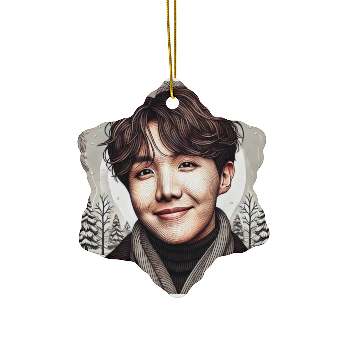 Christmas Jhope Ceramic Ornament, 4 Shapes