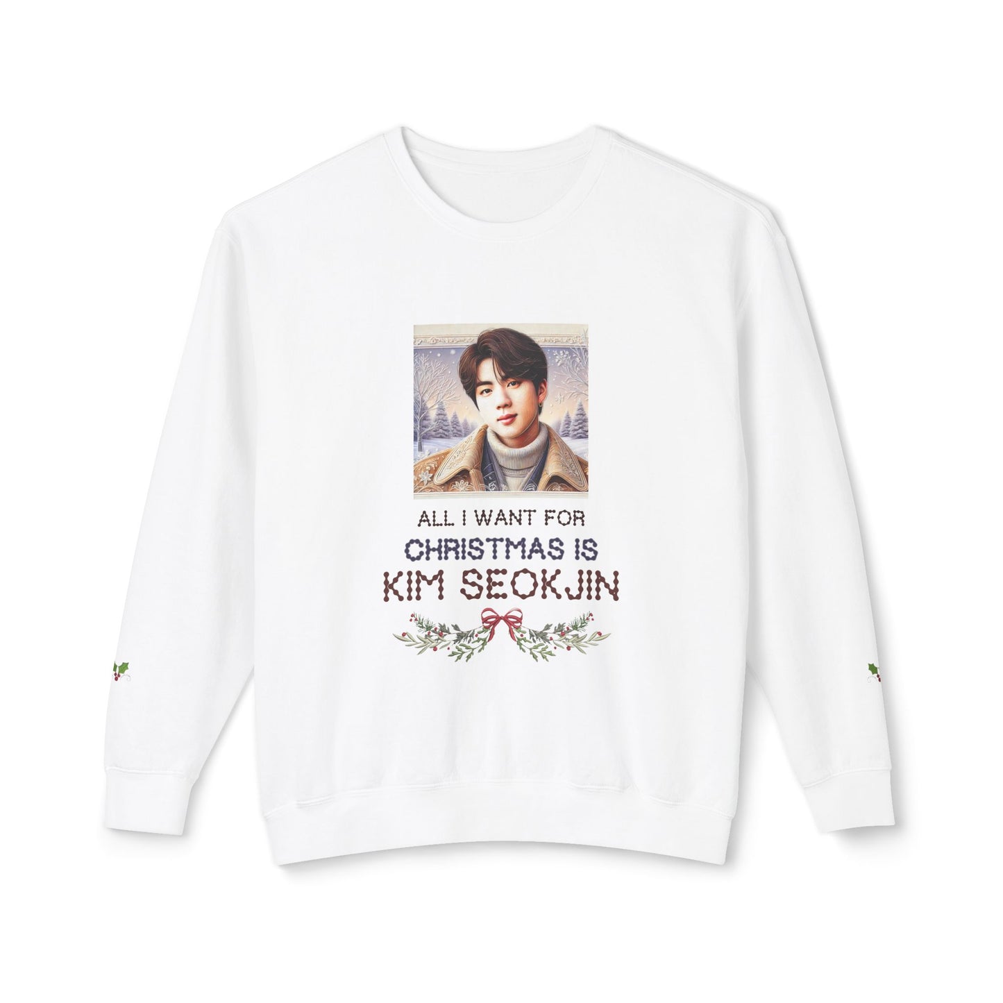 Christmas Jin Unisex Lightweight Crewneck Sweatshirt