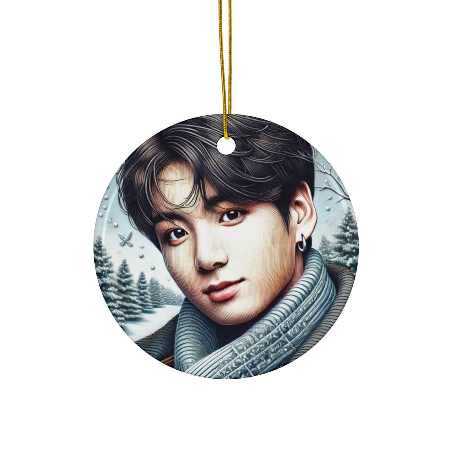 Christmas Jungkook Ceramic Ornament, 4 Shapes